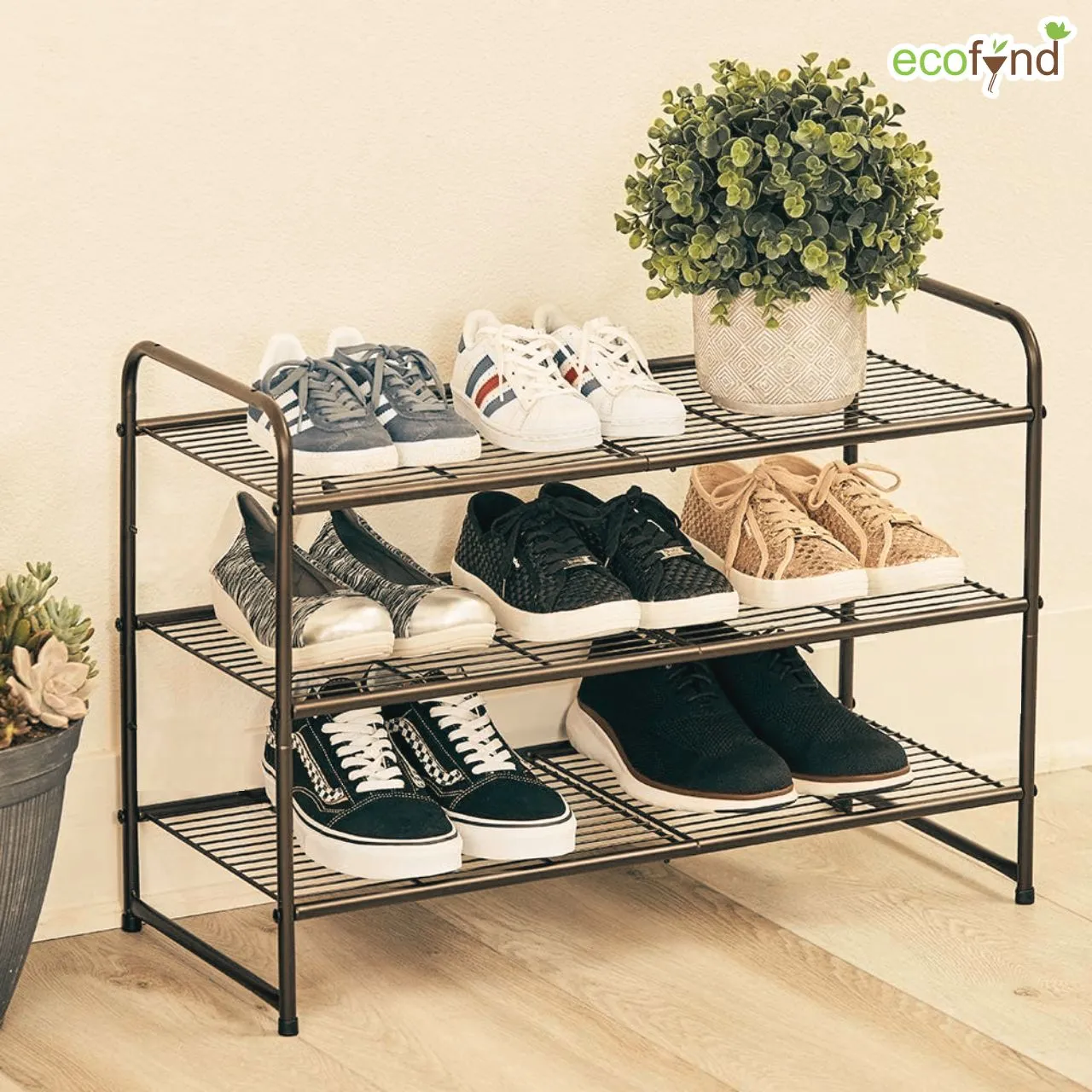 3-Layer Metal Shoe Rack