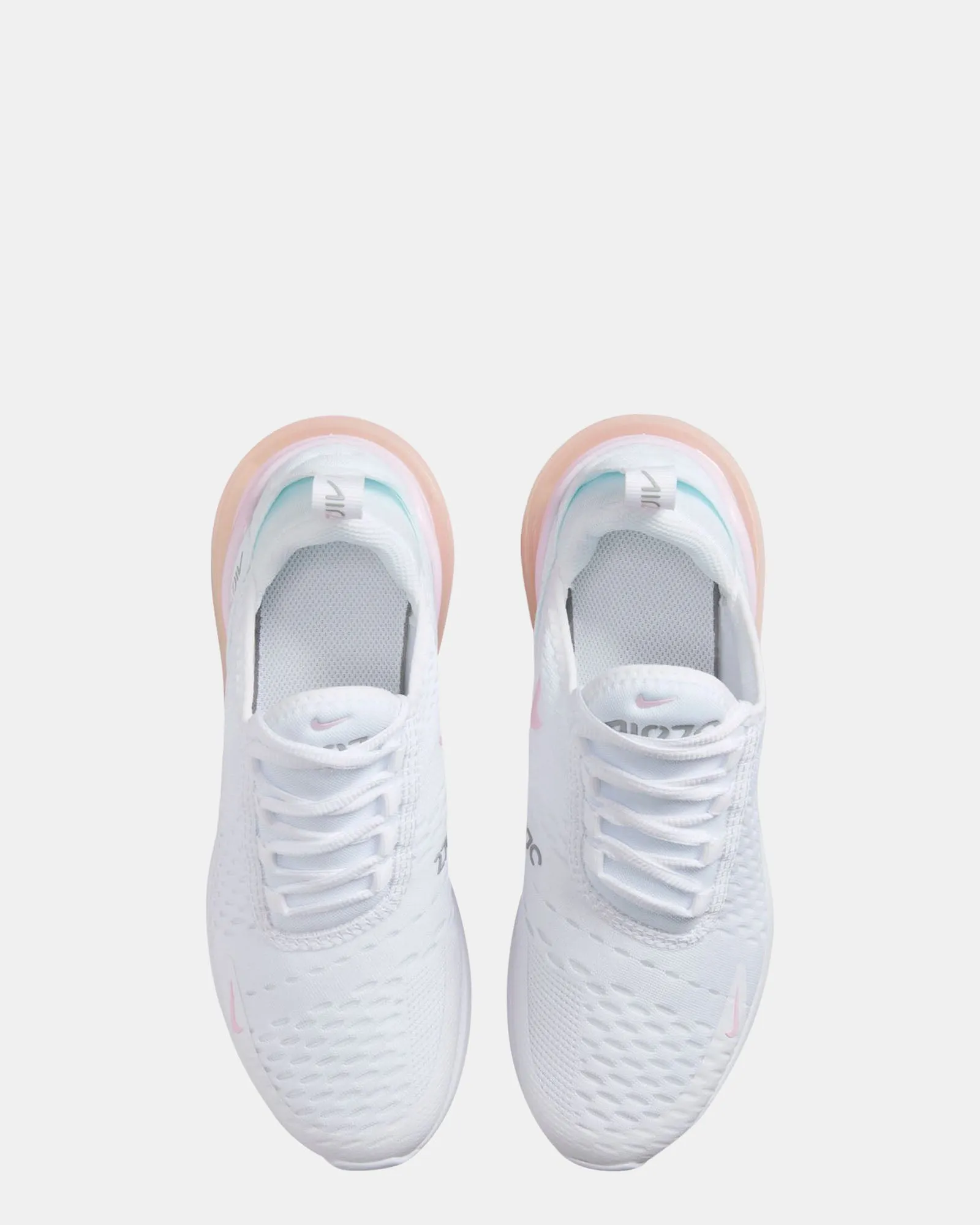 Air Max 270 Grade School White/Pink Foam/Smoke Grey