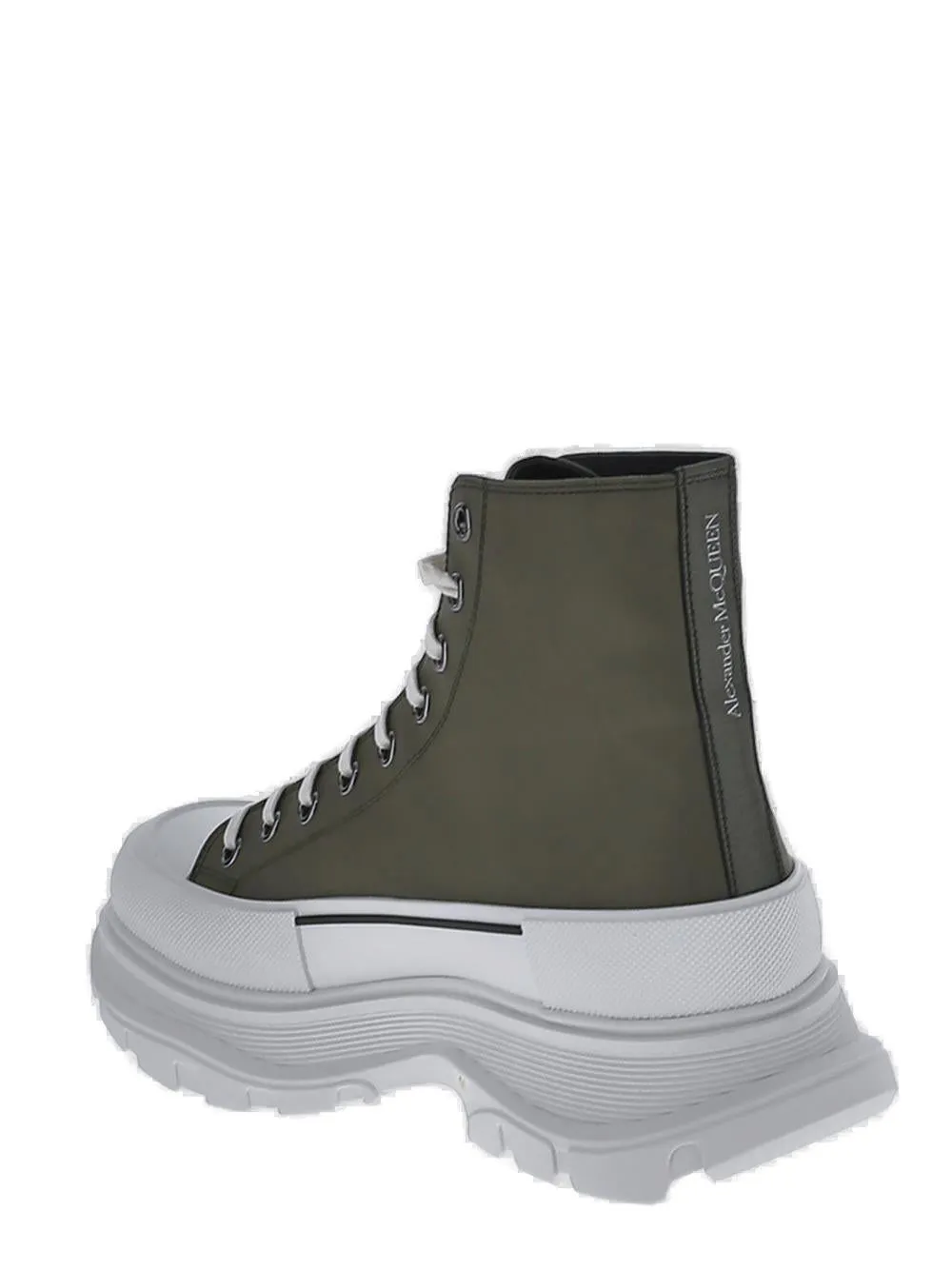 Alexander McQueen Round Toe High-Top Sneakers