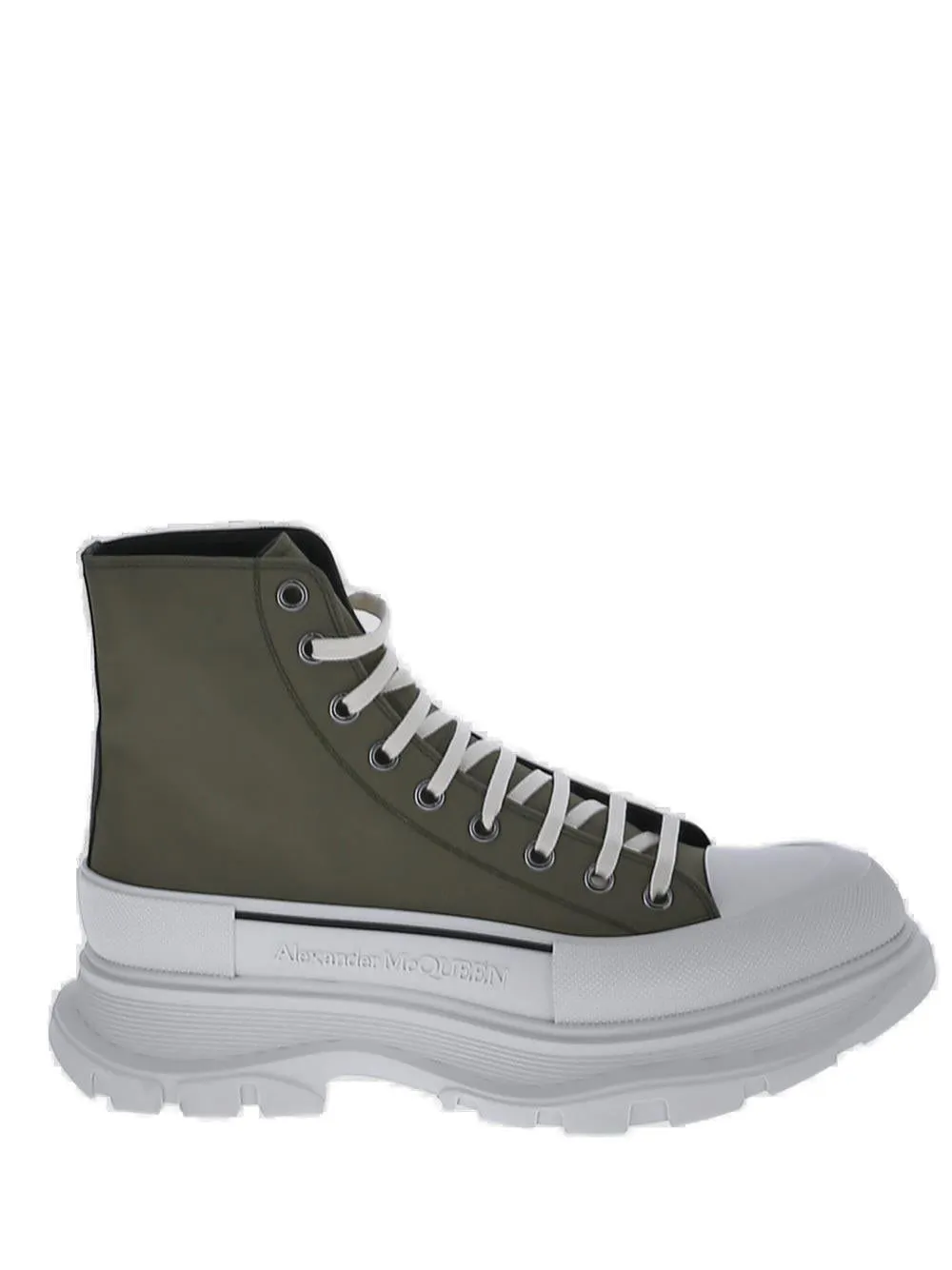 Alexander McQueen Round Toe High-Top Sneakers