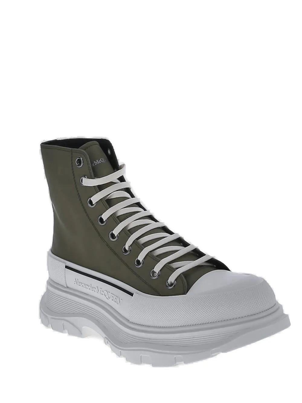 Alexander McQueen Round Toe High-Top Sneakers