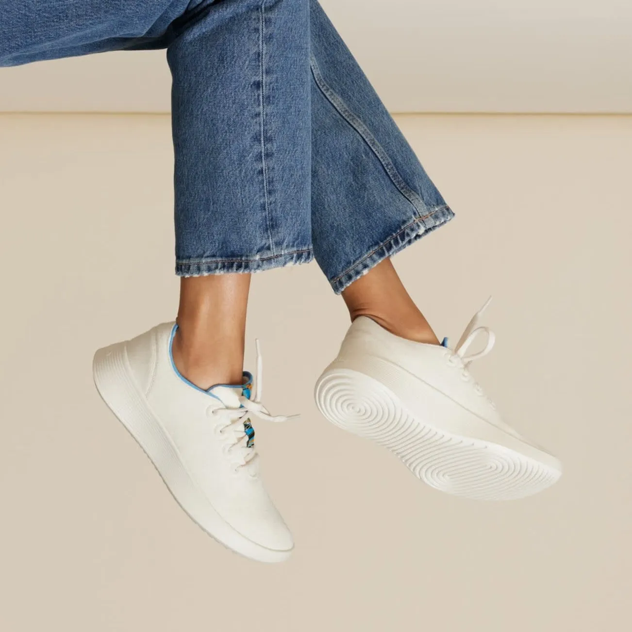 Allbirds Wool Runners Go - Natural White/NZ Blue (Natural White Sole)