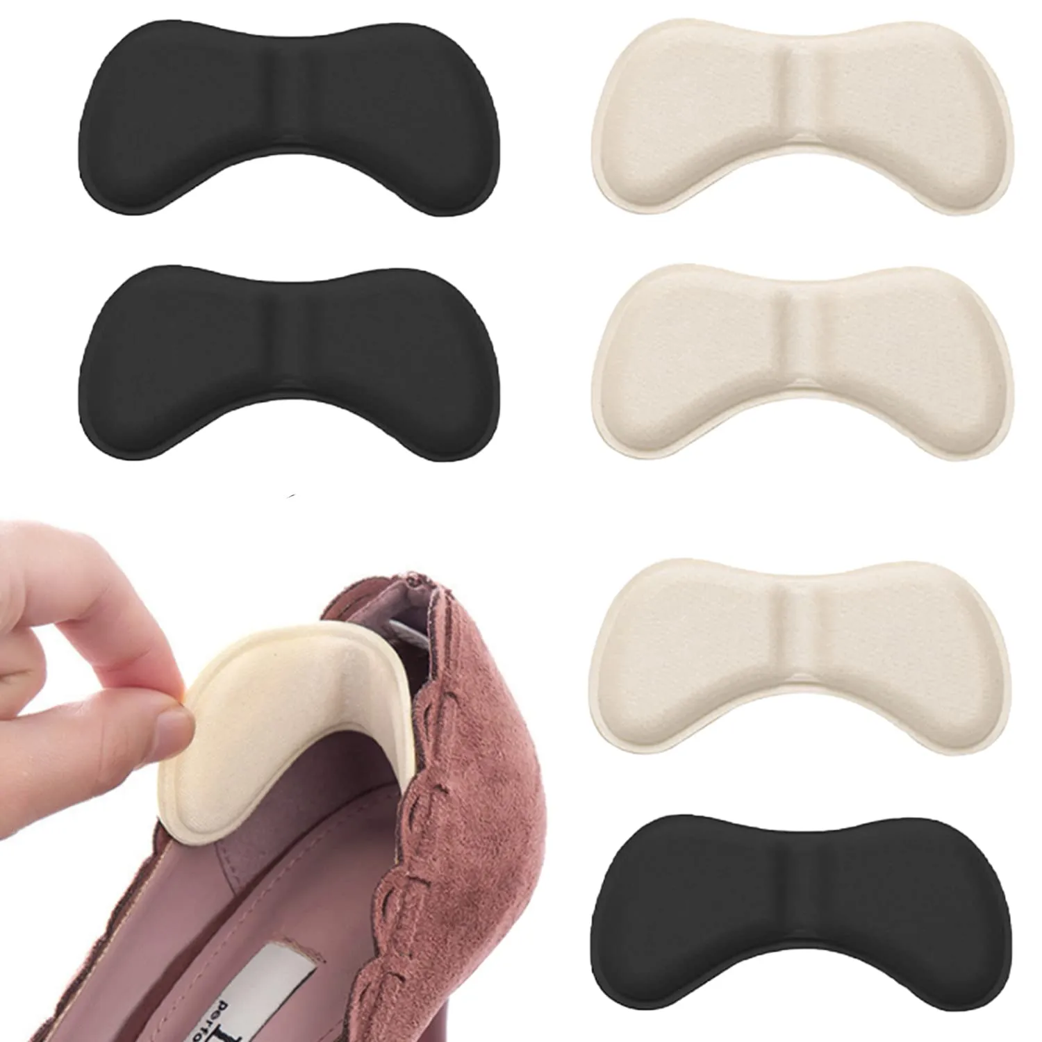 ALLY-MAGIC Heel Cushion Inserts 4 Pairs Heel Grips Shoe Pads Self-Adhesive Heel Cushion Anti-Slip Foot Shoe Insoles Stickers for Women and Men Y4-YBHGT