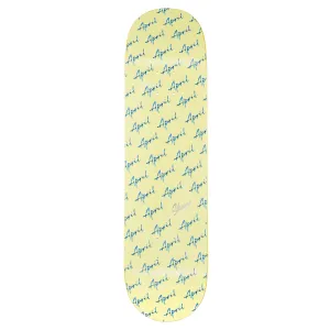 April Shane O'Neill Script Logo Skateboard Deck - Yellow