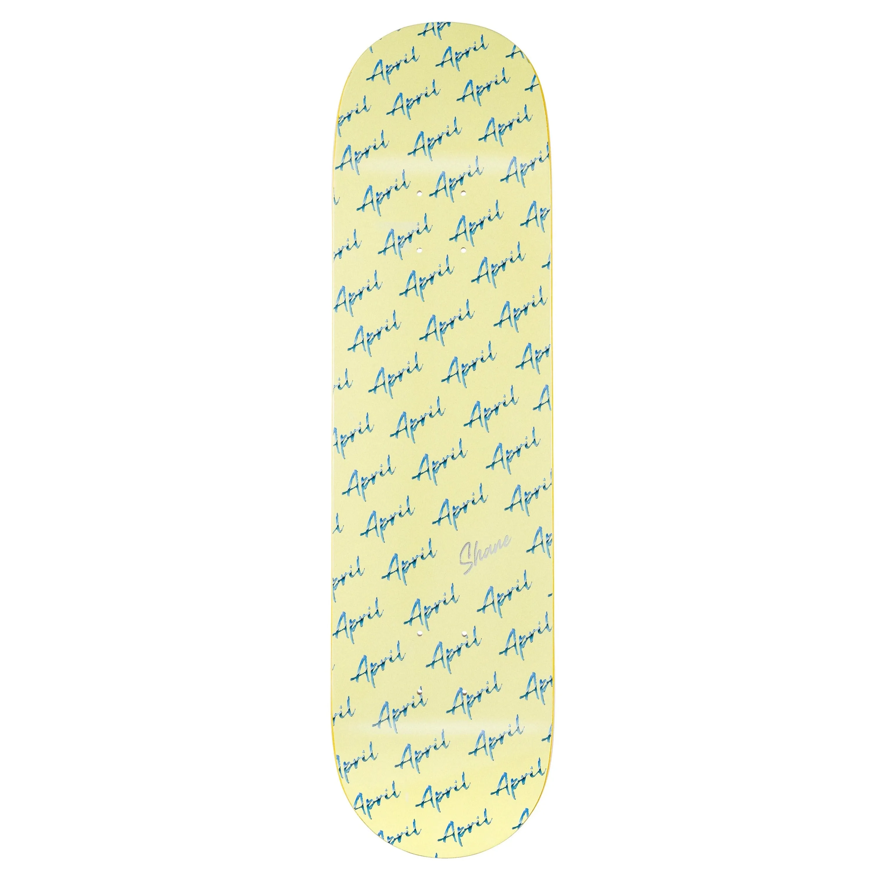 April Shane O'Neill Script Logo Skateboard Deck - Yellow