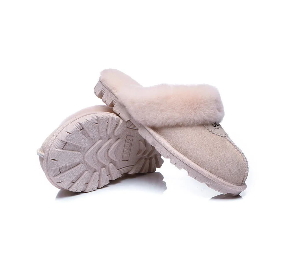 AUSTRALIAN SHEPHERD® UGG Slippers Double Face Sheepskin Wool Scuff Waffle