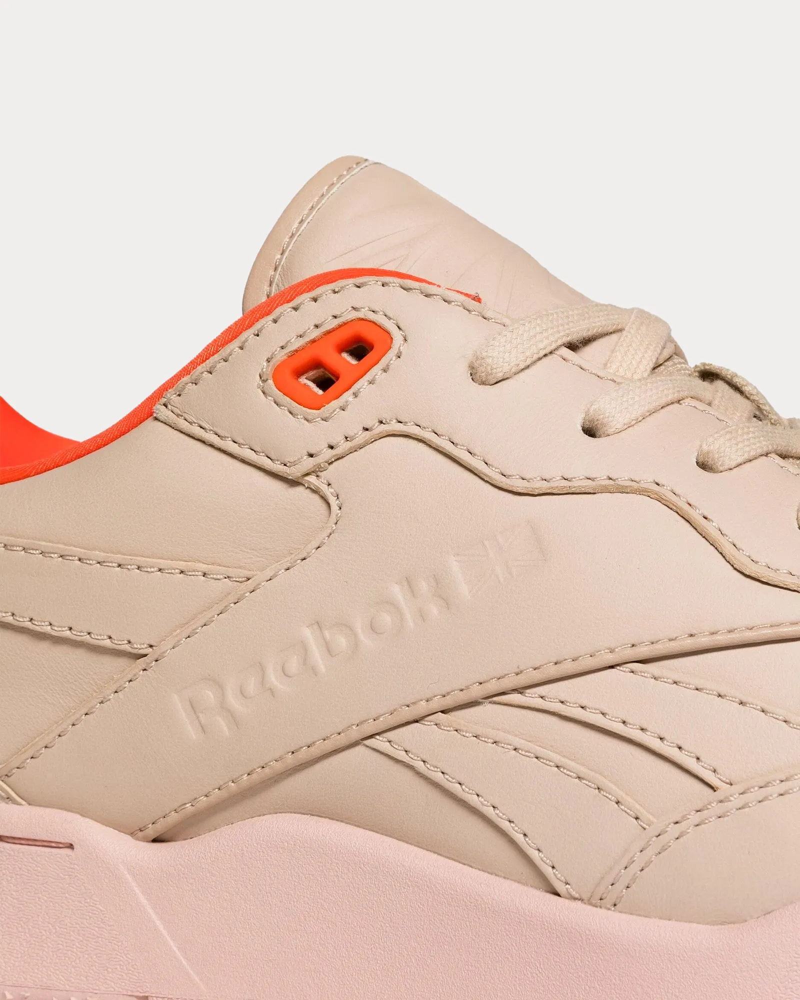 BB4000 II Faux-Leather Beige / Orange Low Top Sneakers