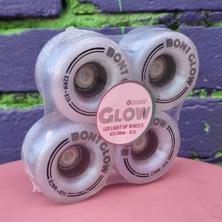 Bont Light Up Glow Angelic Aqua Wheels 83A - 4 pack