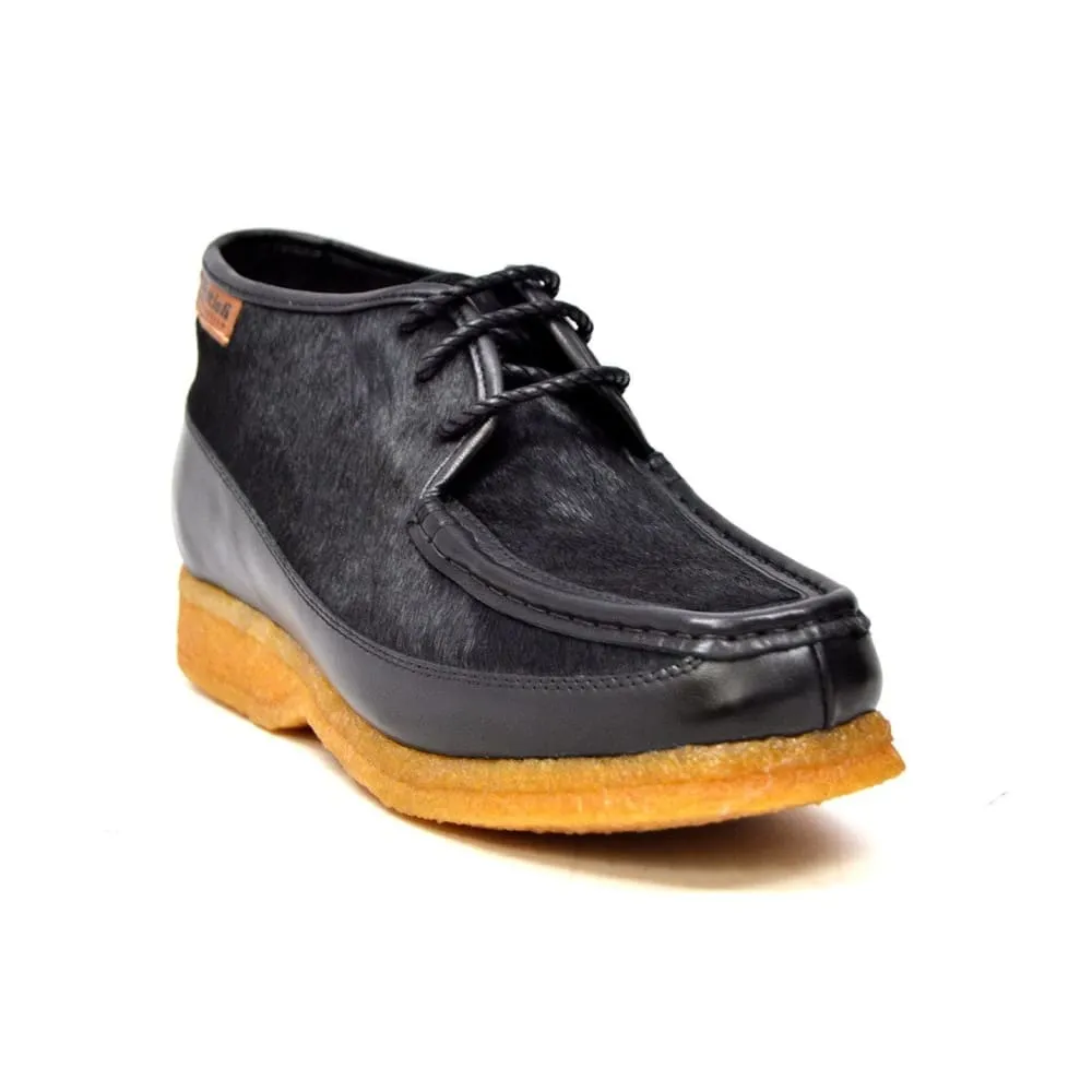 British Walkers Knicks Men's Black Leather and Pony Skin