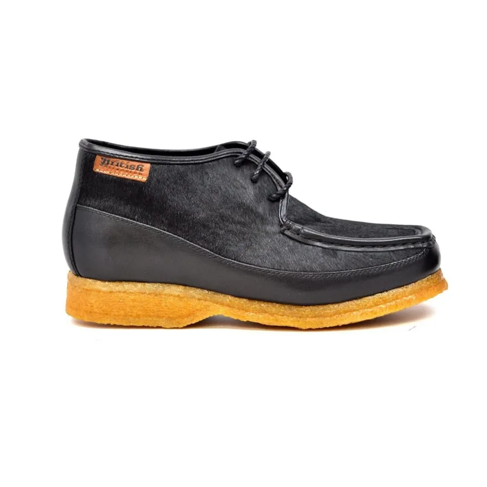 British Walkers Knicks Men's Black Leather and Pony Skin