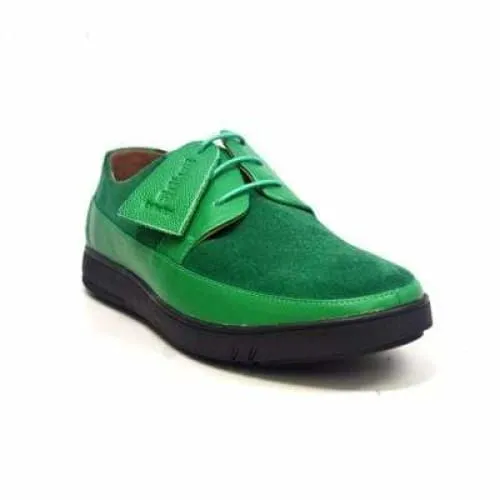 British Walkers Westminster Bally Style Men's Green Leather and Suede Low Top Sneakers