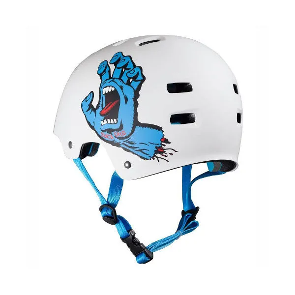 Bullet X Santa Cruz - Screaming Hand Helmet Skateboarding Small/Medium - White