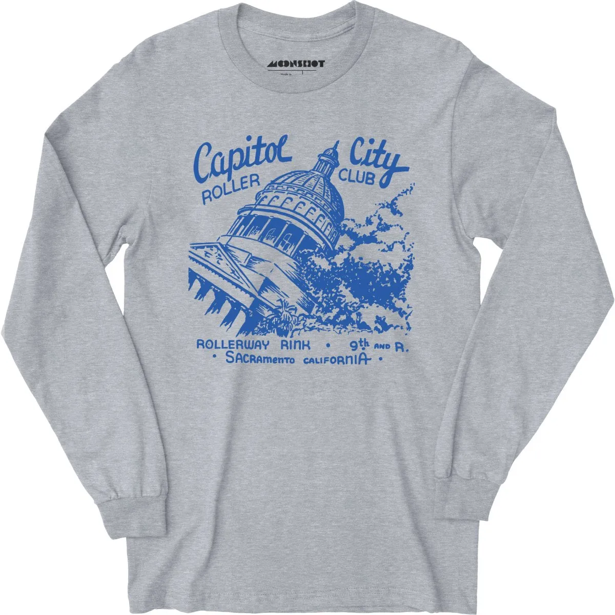 Capitol City Roller Club - Sacramento, CA - Vintage Roller Rink - Long Sleeve T-Shirt