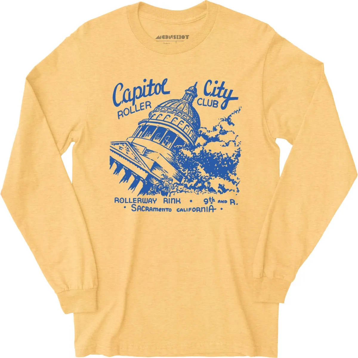 Capitol City Roller Club - Sacramento, CA - Vintage Roller Rink - Long Sleeve T-Shirt