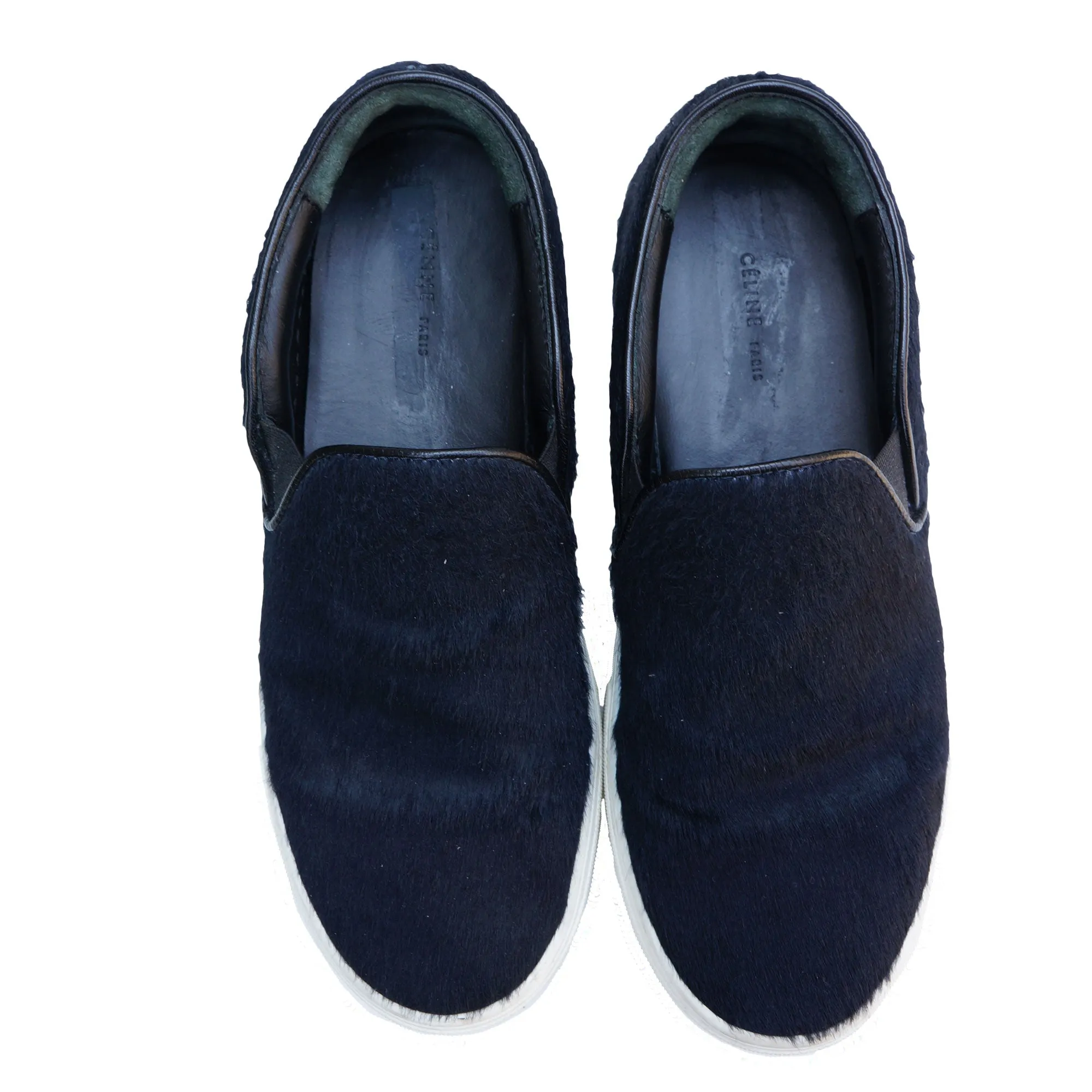 Celine Calfskin Pony-Style Slip-On Sneakers
