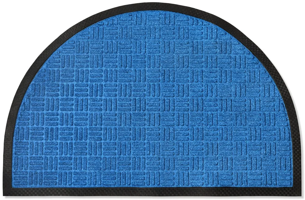 Checker Half Round Indoor Outdoor Door Mat - 24" x 36"