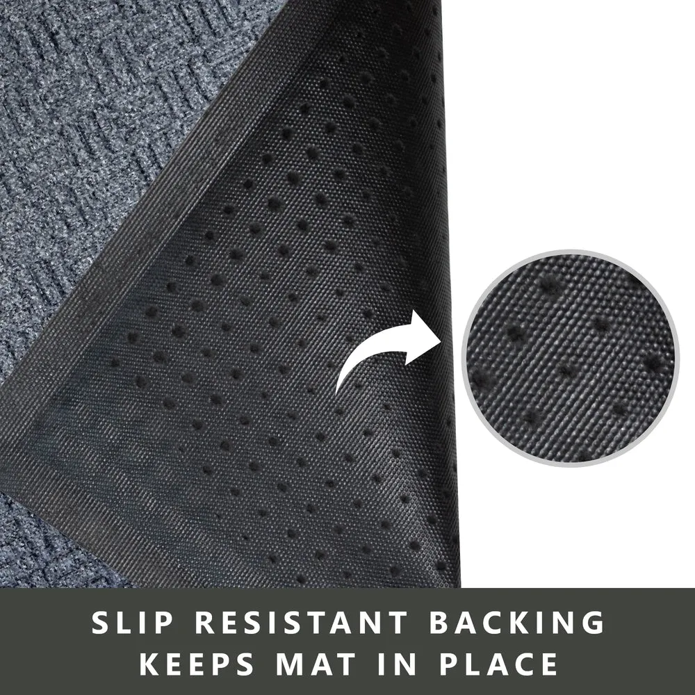 Checker Half Round Indoor Outdoor Door Mat - 24" x 36"