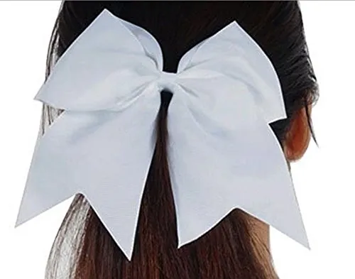 Cheer Bows Hot Pink Cheerleading Softball - Gifts for Girls and Women Team Bow with Ponytail Holder Complete your Cheerleader Outfit Uniform Strong Hair Ties Bands Elastics by Kenz Laurenz (5)