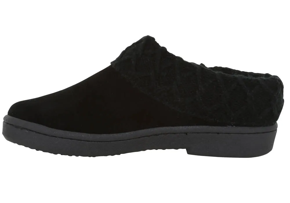 Clarks Appalachian Aztec Trail Ellen Sweater Black Clog Rounded Toe Spring Mule