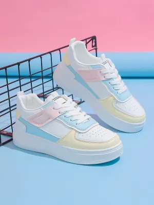 Colorblock Lace-up Front Skate Shoes