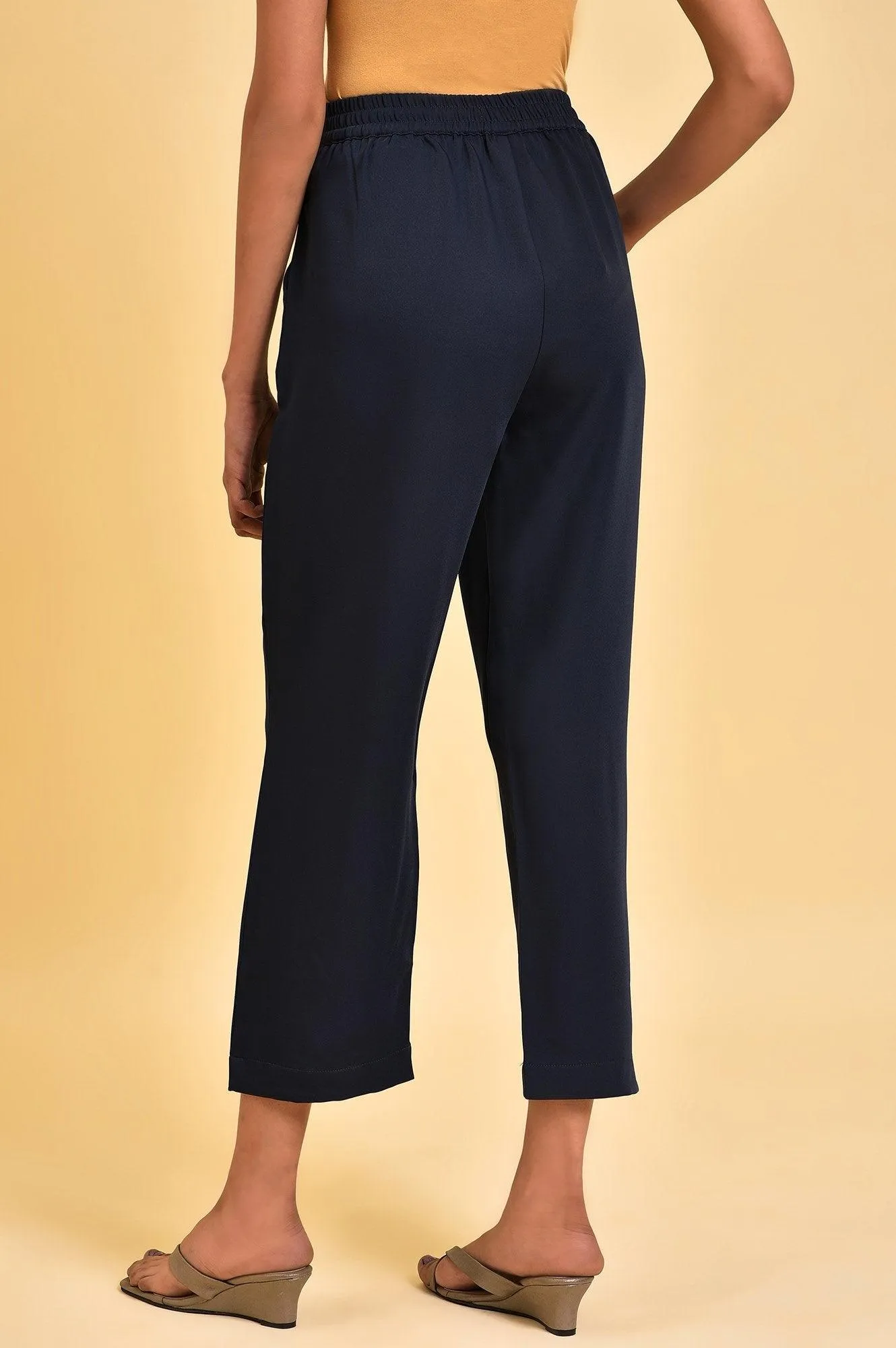 Dark Blue Straight Western Pants