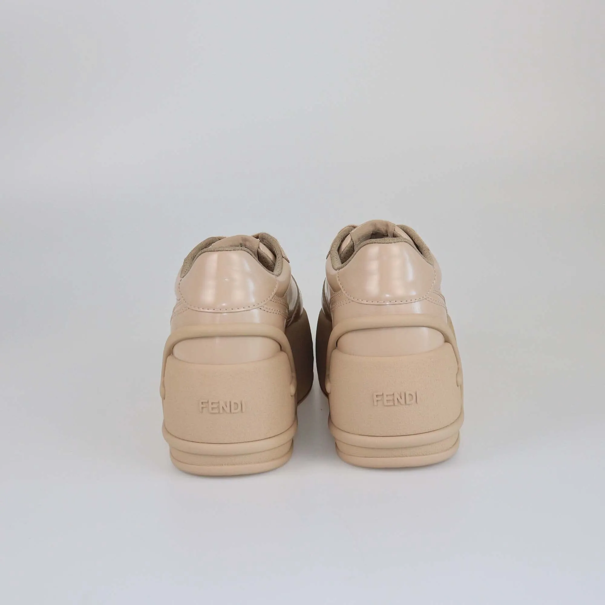 Fendi Beige Platform Sneakers