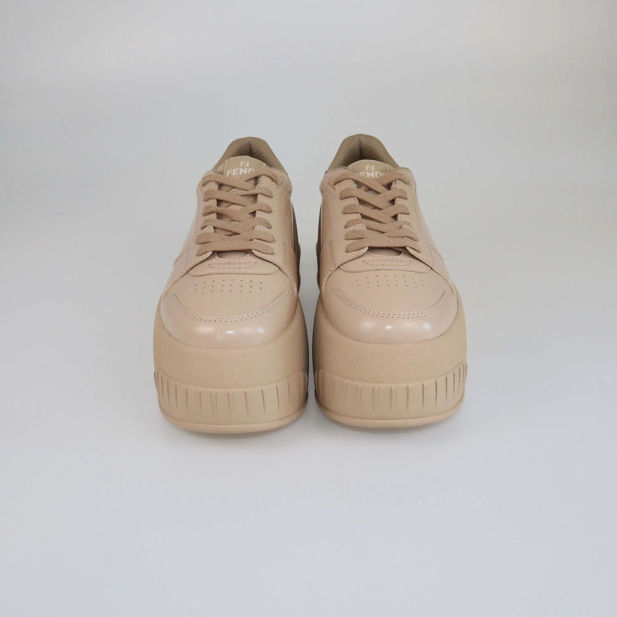 Fendi Beige Platform Sneakers