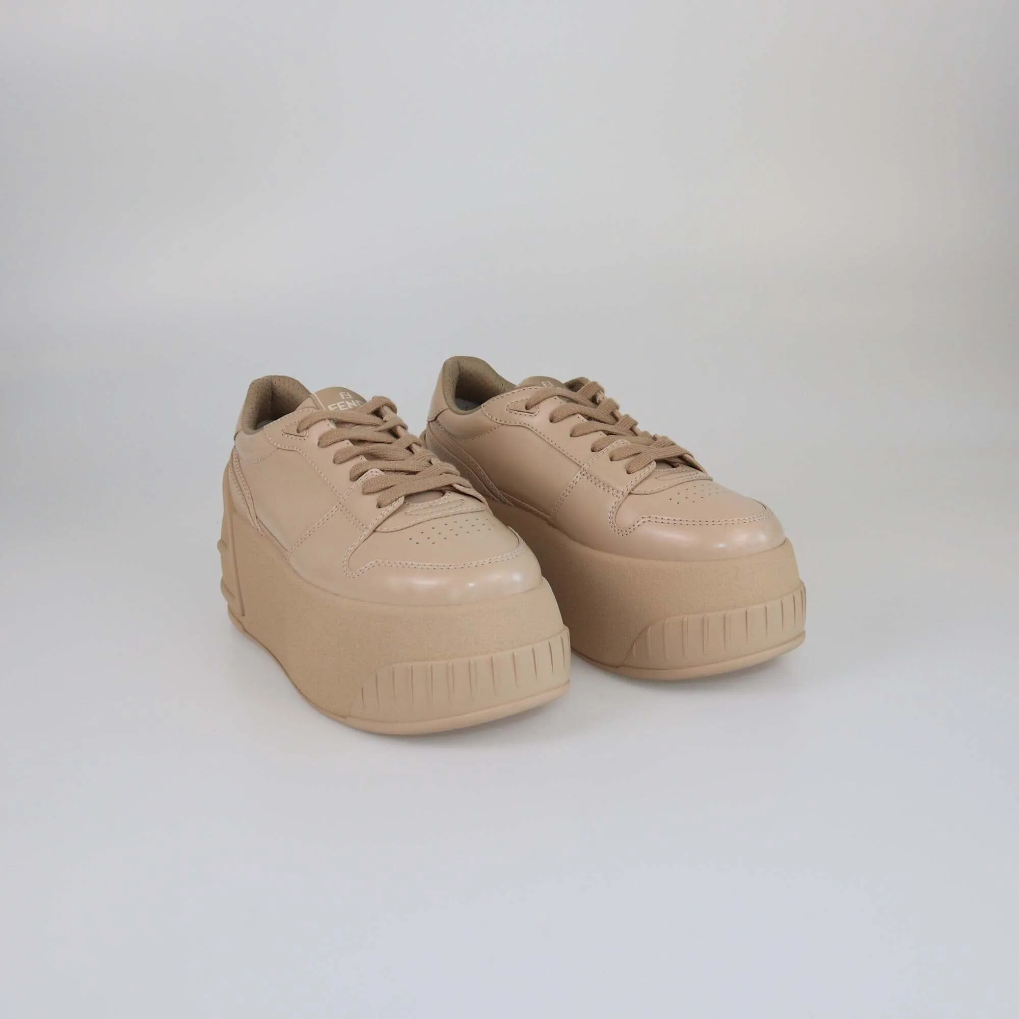 Fendi Beige Platform Sneakers