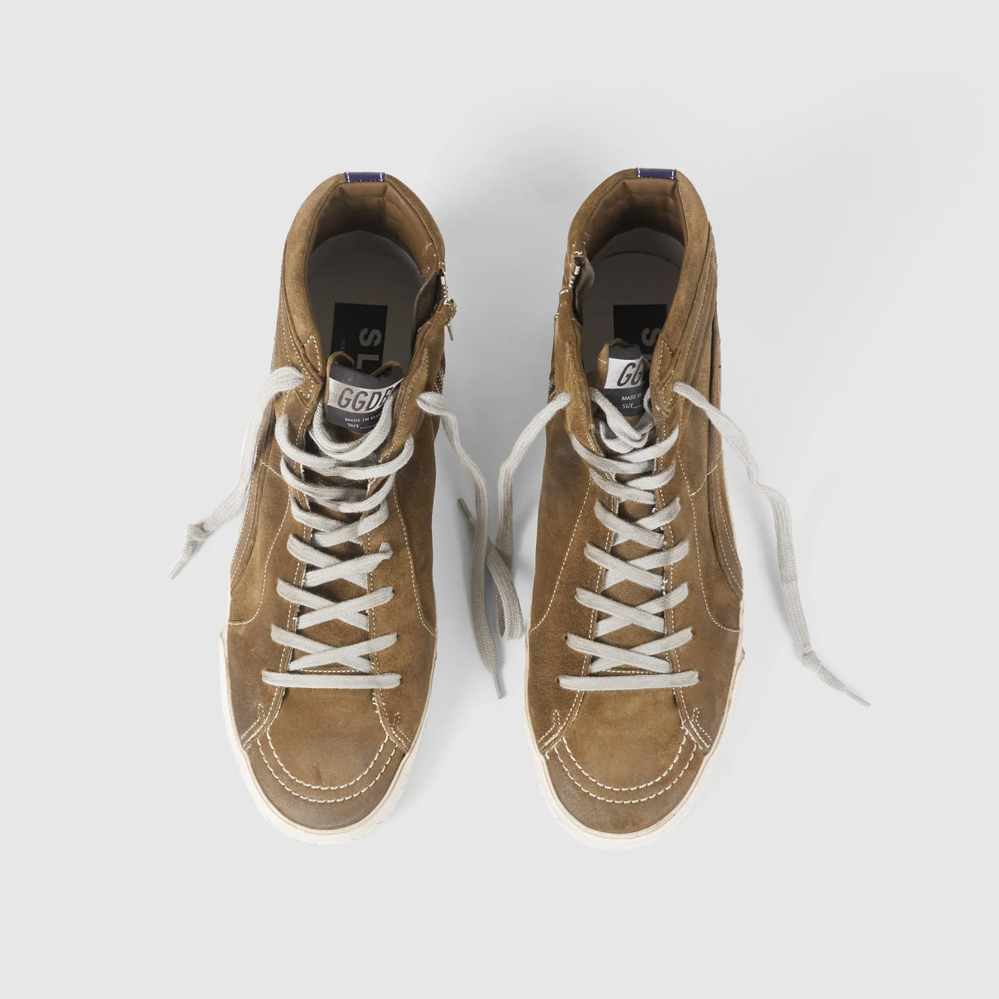Golden Goose Beige Suede Slide Sneakers