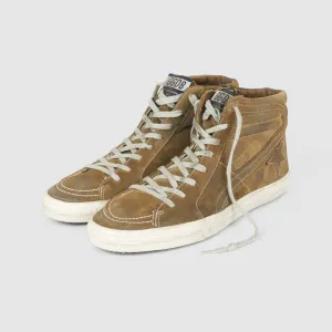 Golden Goose Beige Suede Slide Sneakers