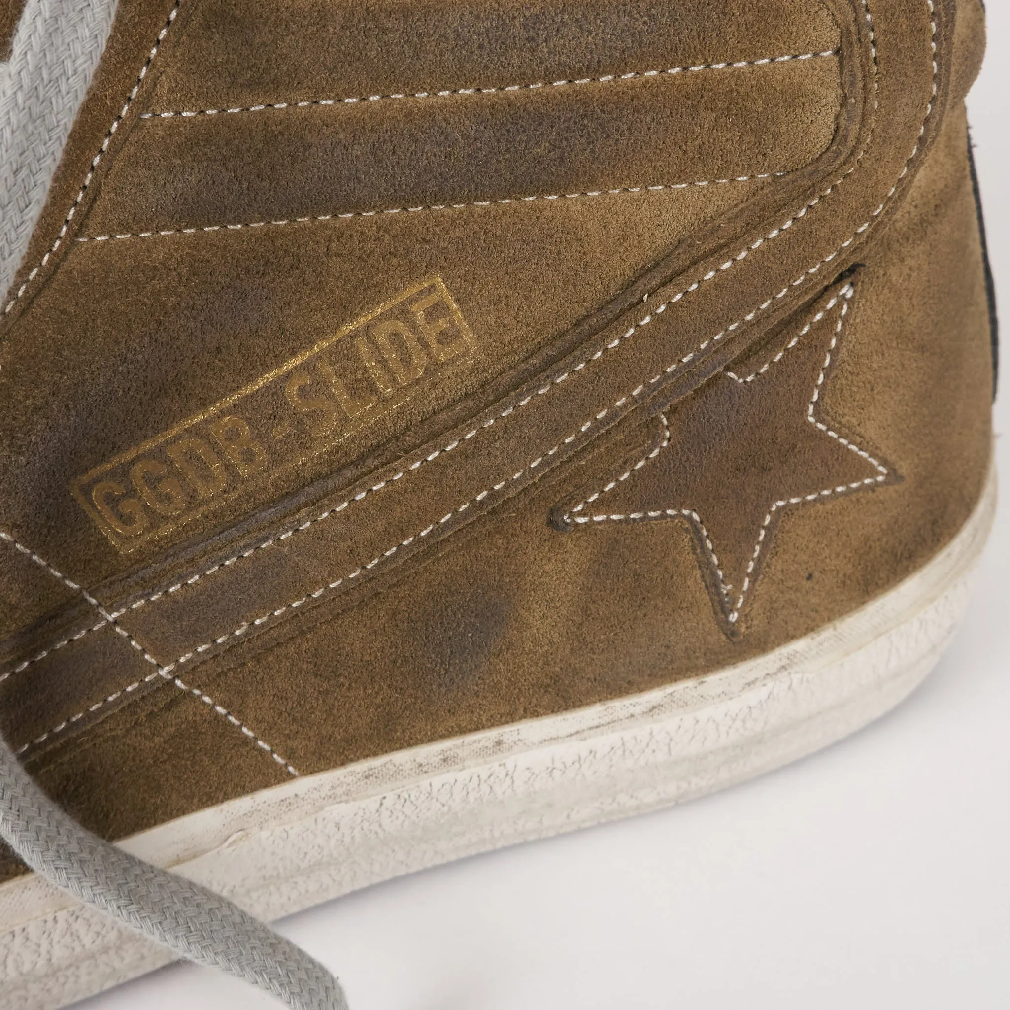 Golden Goose Beige Suede Slide Sneakers