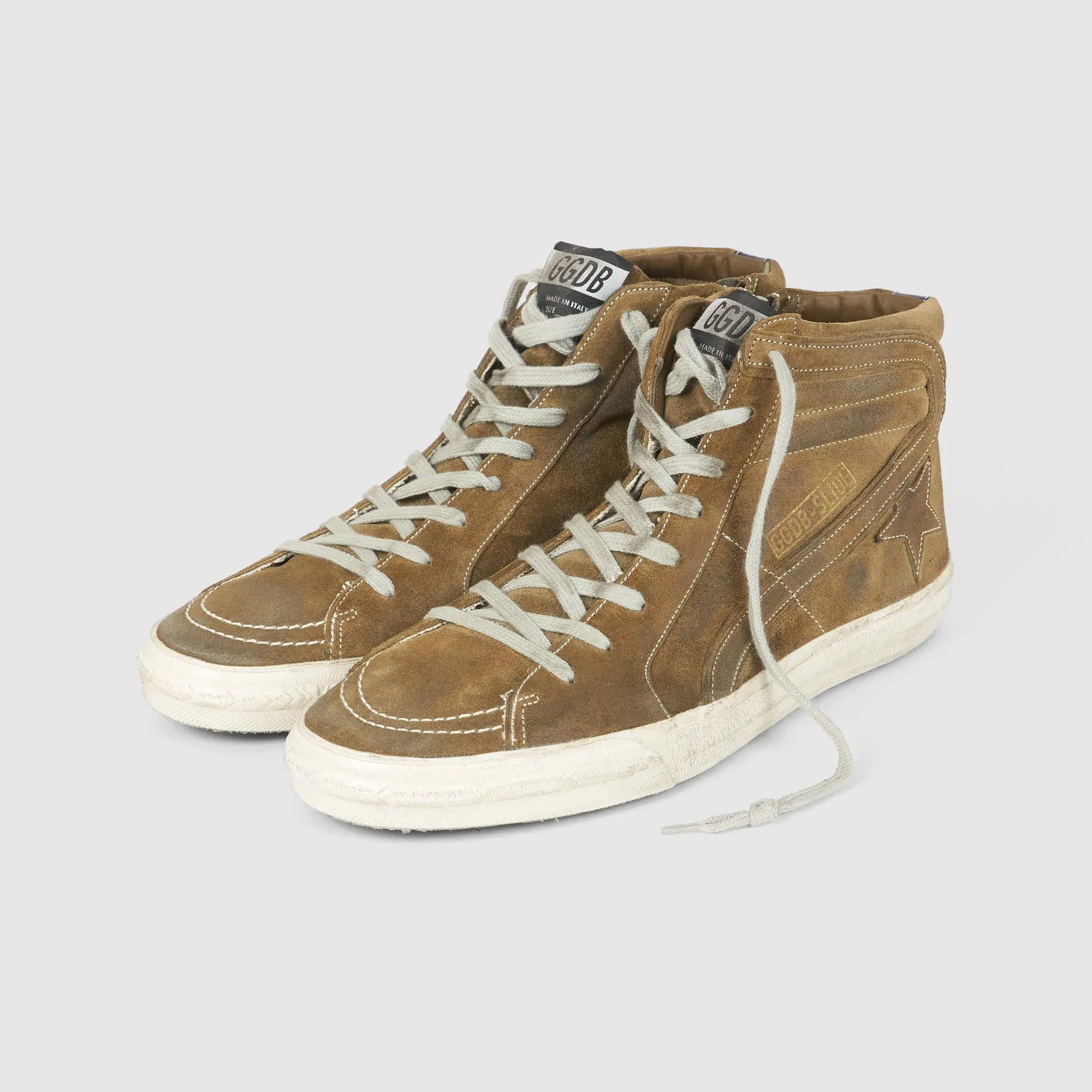 Golden Goose Beige Suede Slide Sneakers