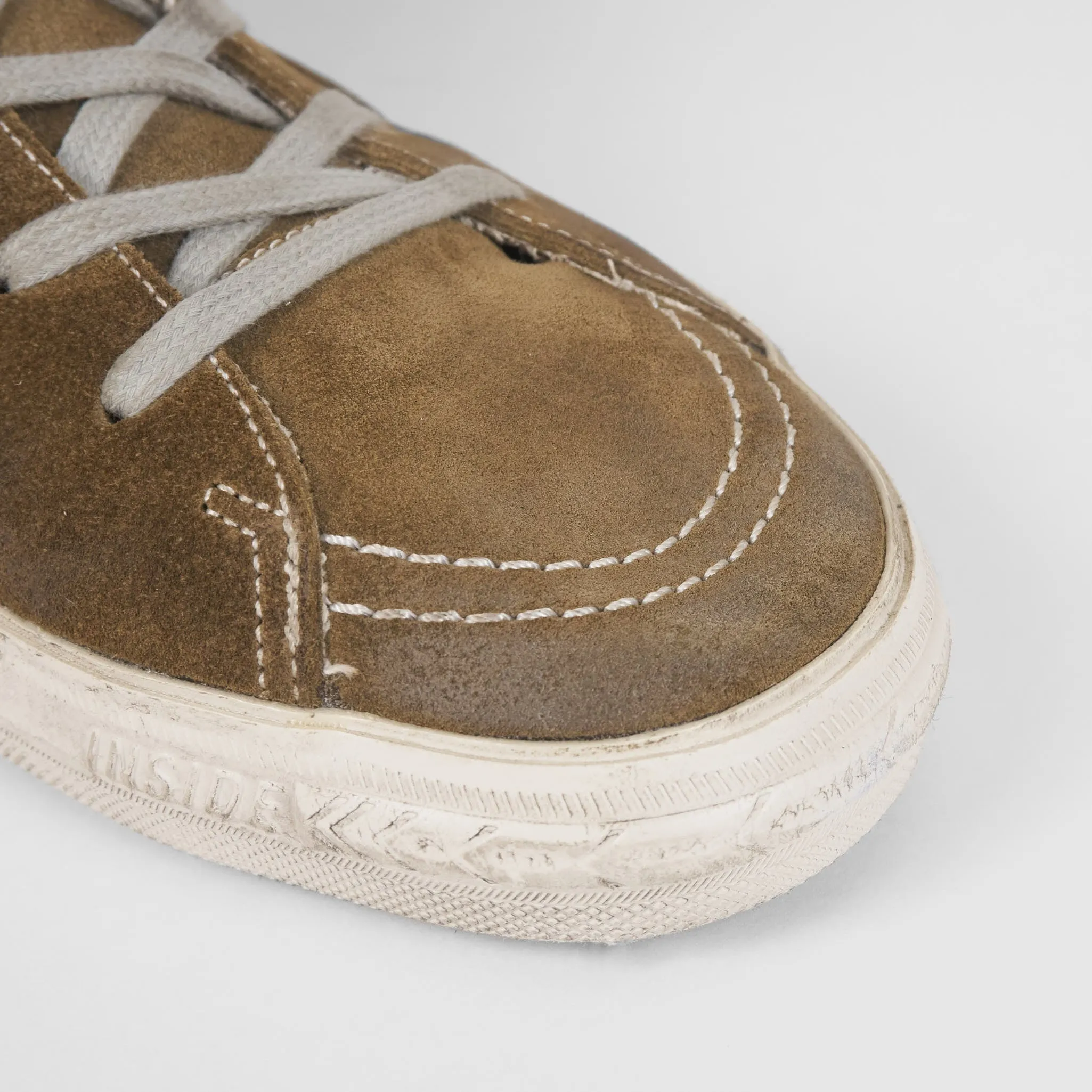 Golden Goose Beige Suede Slide Sneakers
