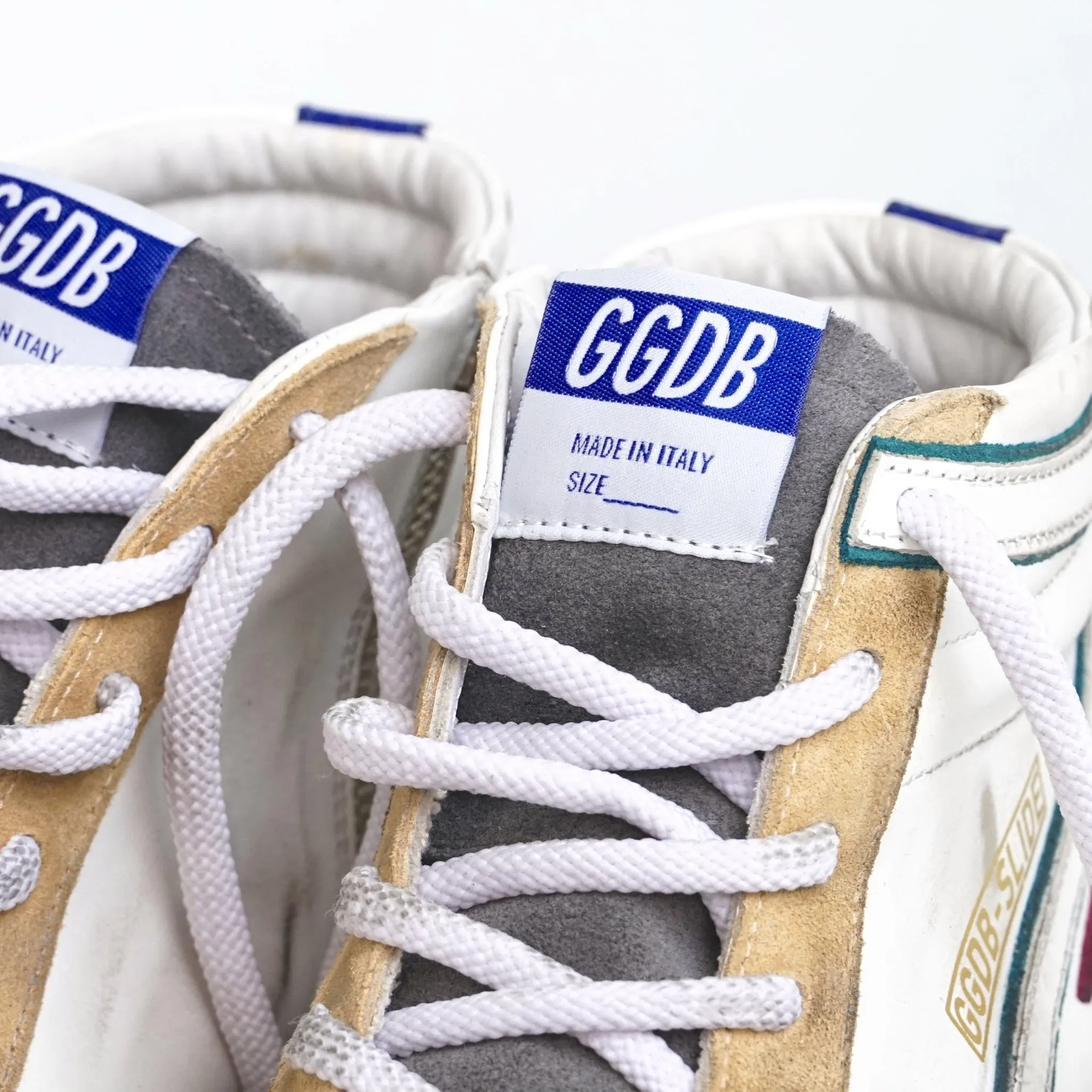 Golden Goose High White Green Red Blue Slide Sneakers