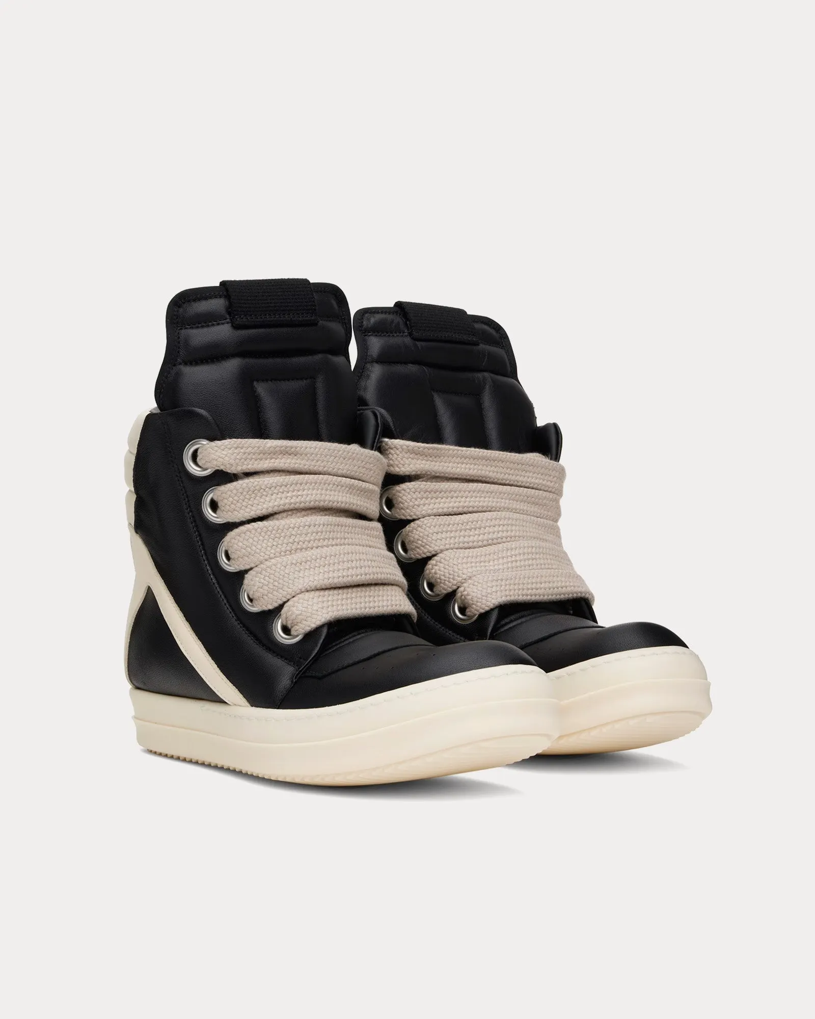 Hollywood Geobasket Jumbolace Leather Black / Black / Milk High Top Sneakers