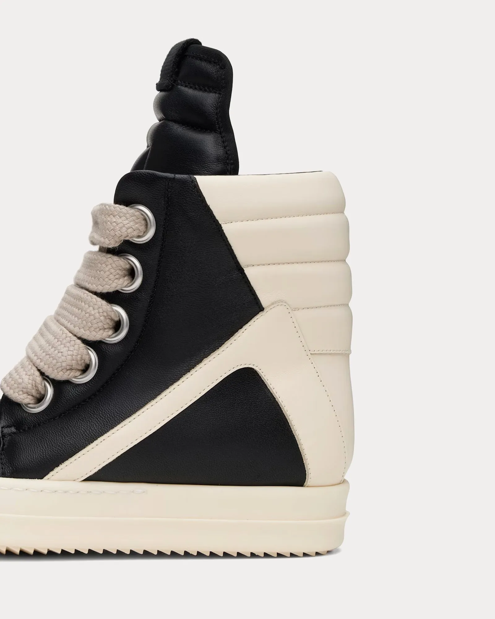 Hollywood Geobasket Jumbolace Leather Black / Black / Milk High Top Sneakers