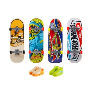 Hot Wheels Skate Veículo de Brinquedo Pacote de Skateboards de Trick Stomper™ com Tênis
