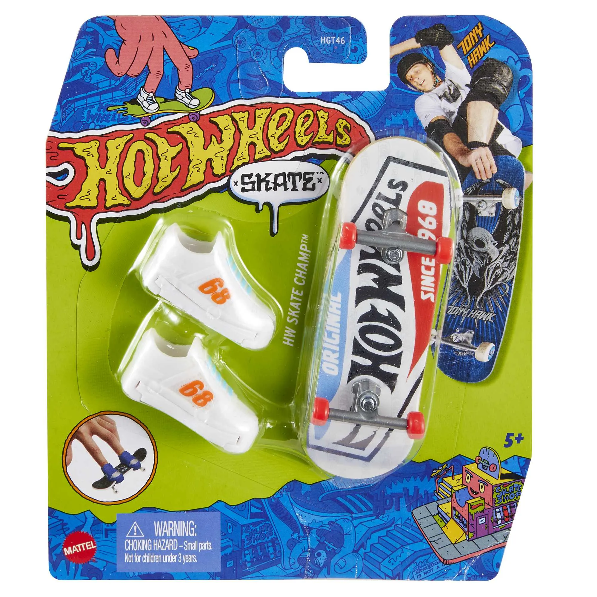 Hot Wheels Skate Veículo de Brinquedo Skateboard SKATE CHAMP™ com Tênis