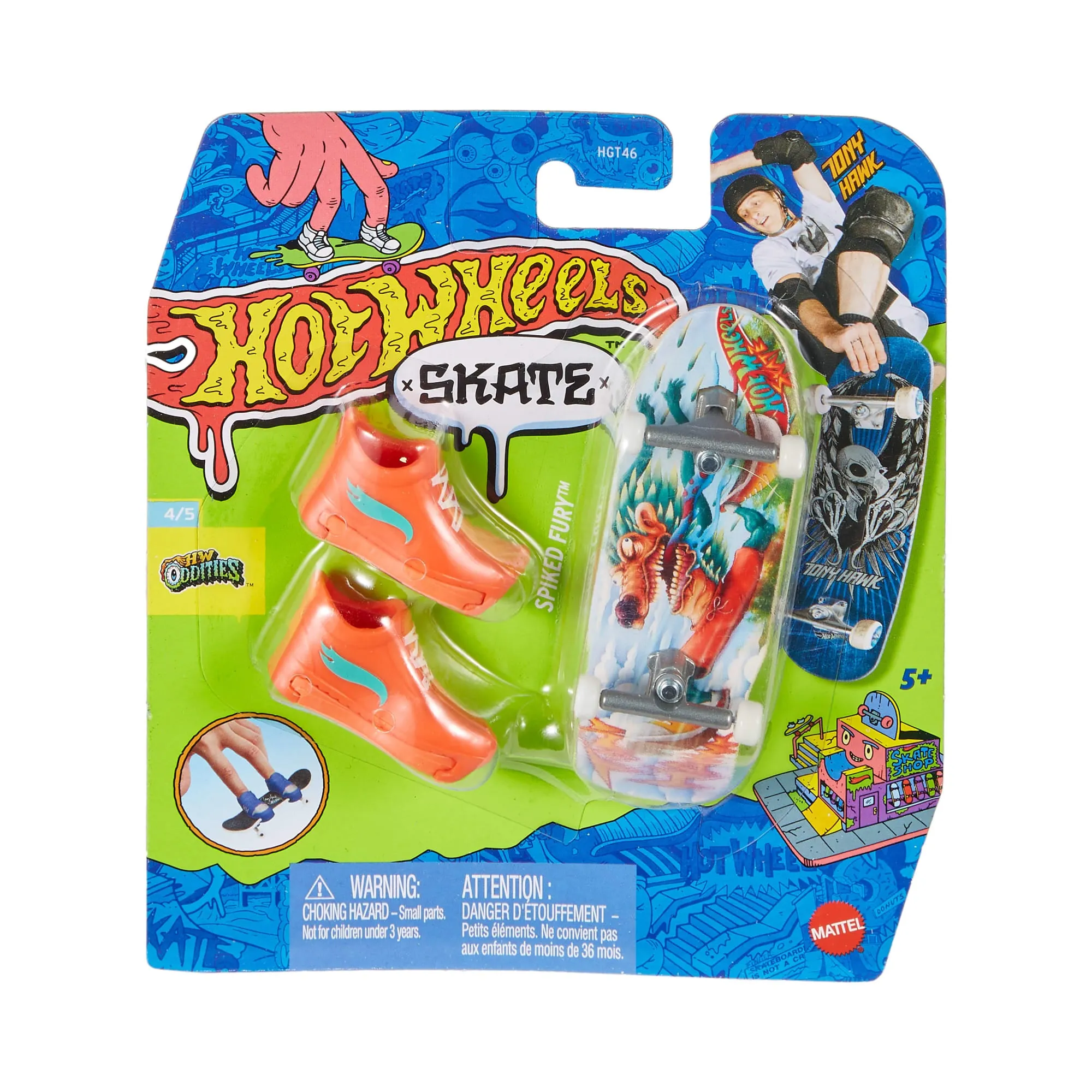 Hot Wheels Skate Veículo de Brinquedo Skateboard SPIKED FURY™ com Tênis