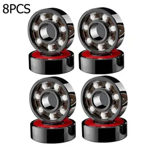 Hybrid Ceramic Ball And Roller Skate Bearings 608 High Speed Skateboard Bearings Hybrid Ceramic Bearings Double Side Dust Cover