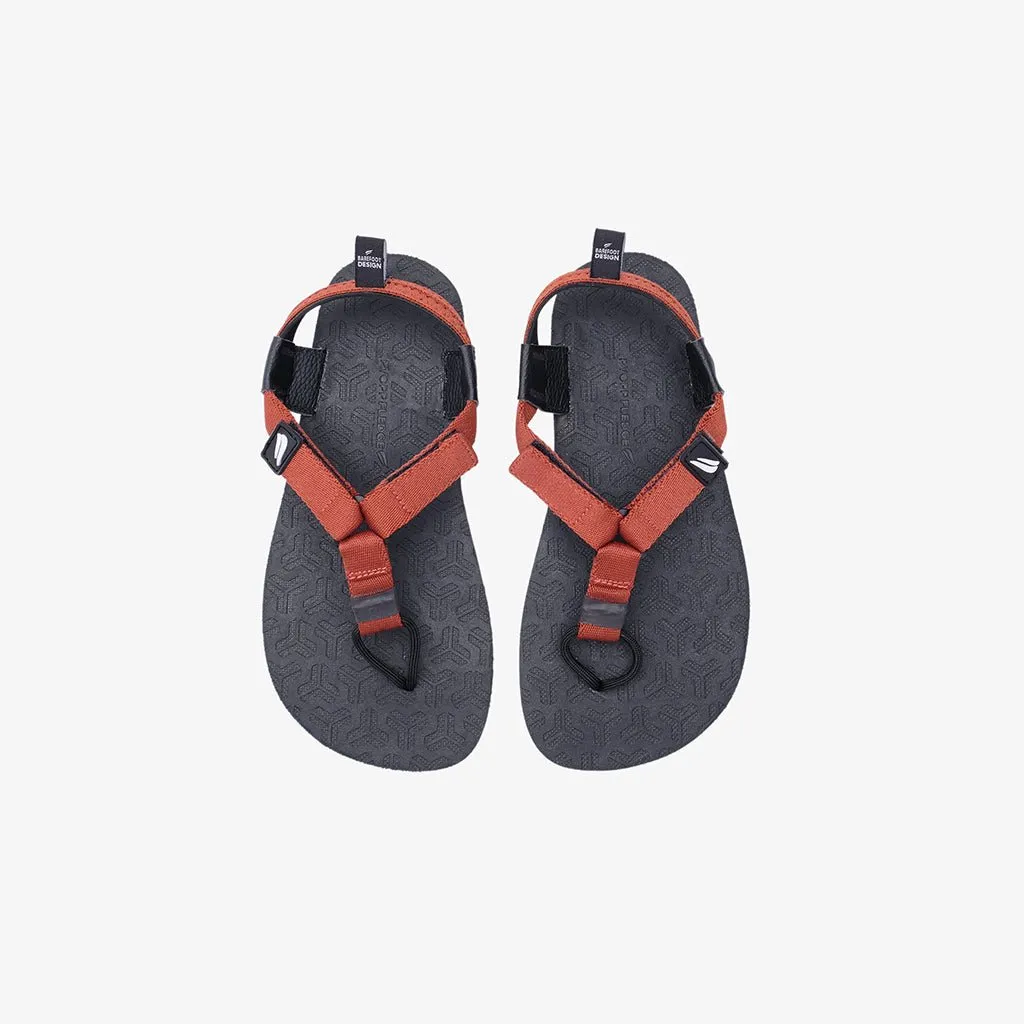 Jelajah Road Barefoot Flip Flops - Picante Red On Black