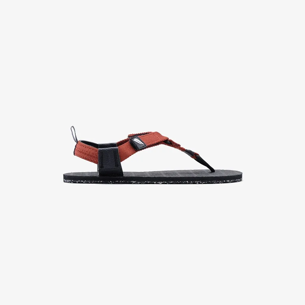 Jelajah Road Barefoot Flip Flops - Picante Red On Black