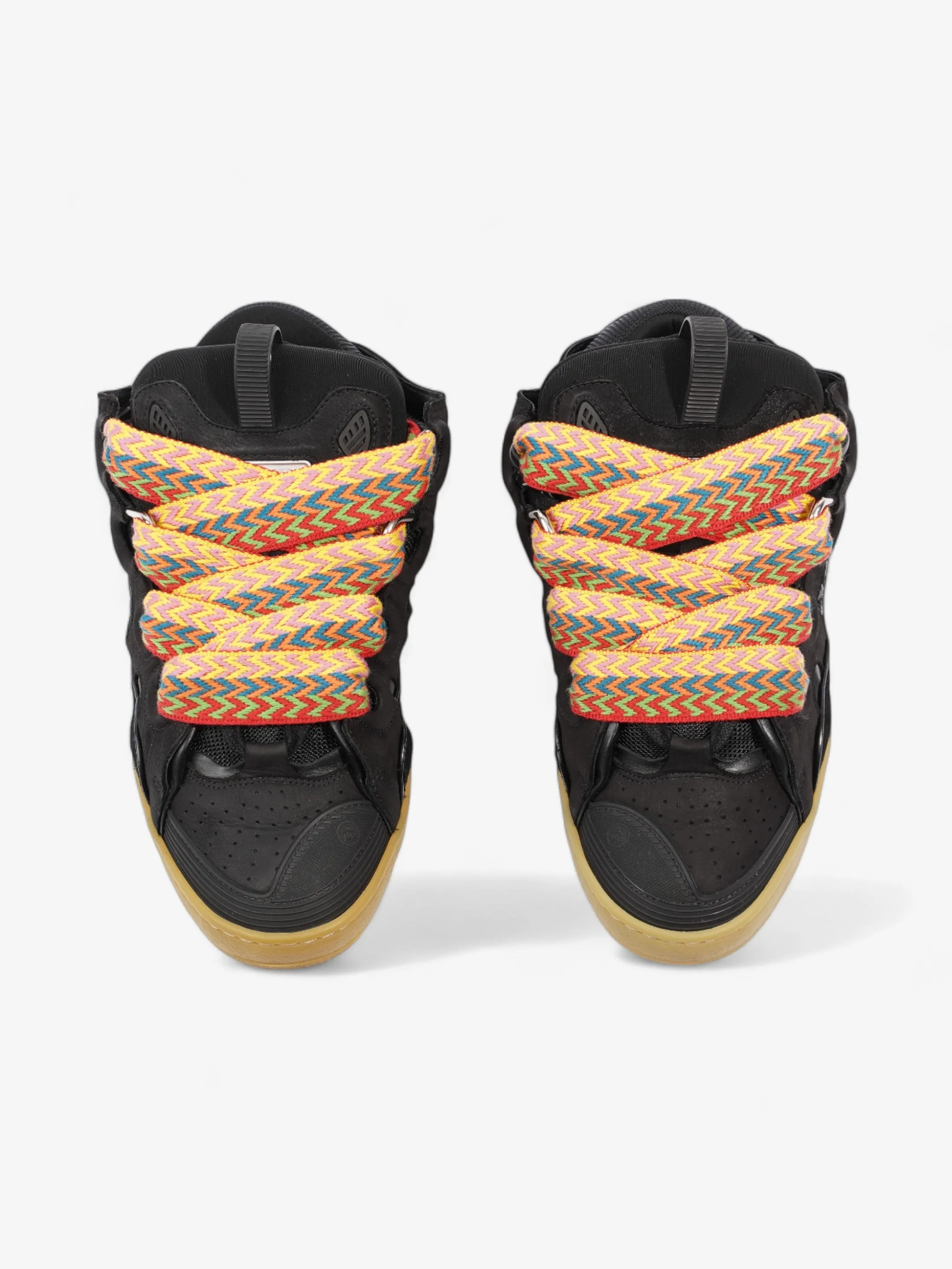 Lanvin Skate Sneakers Black / Multicolour Laces Calfskin Leather EU 43 UK 9