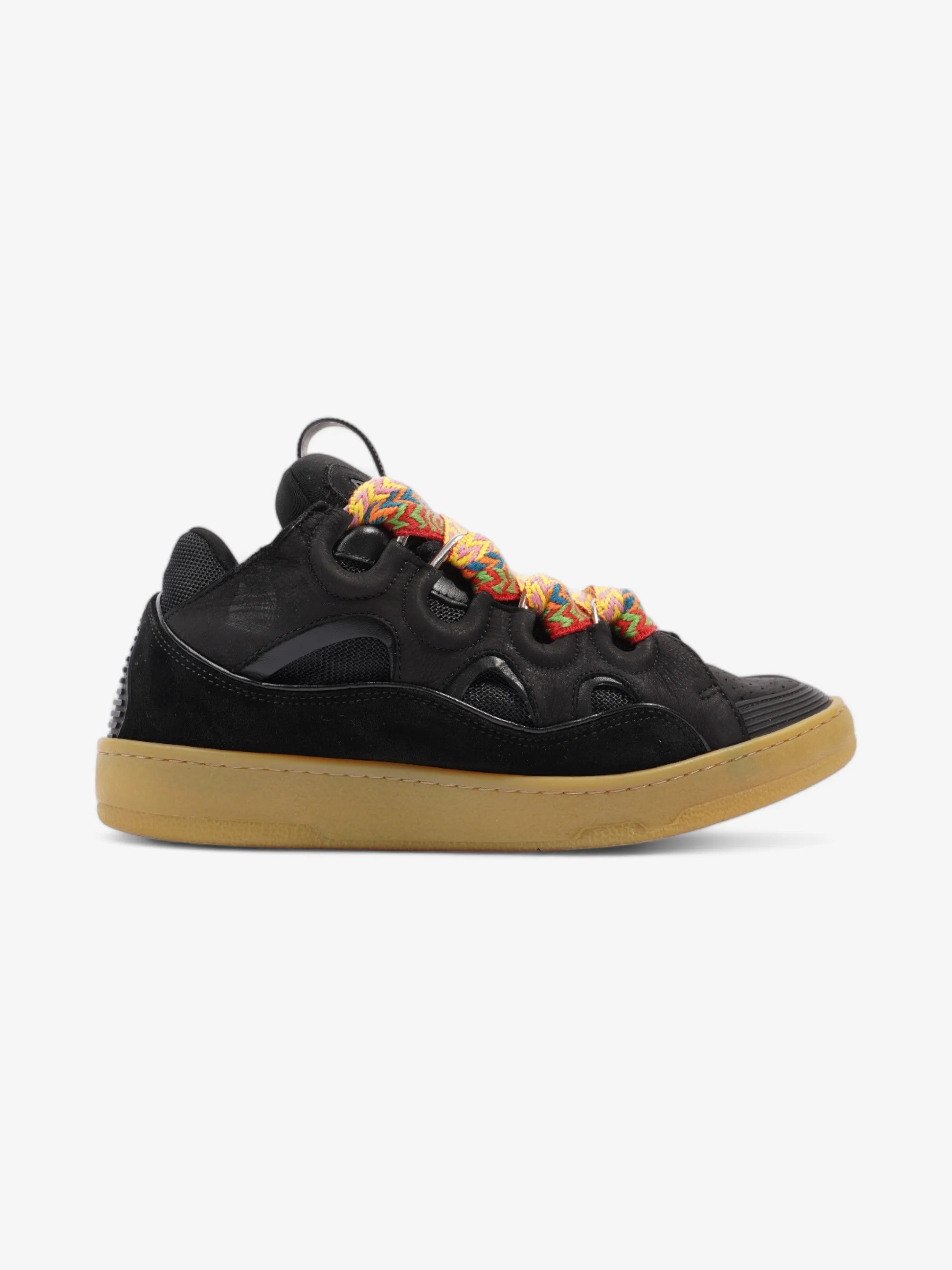 Lanvin Skate Sneakers Black / Multicolour Laces Calfskin Leather EU 43 UK 9