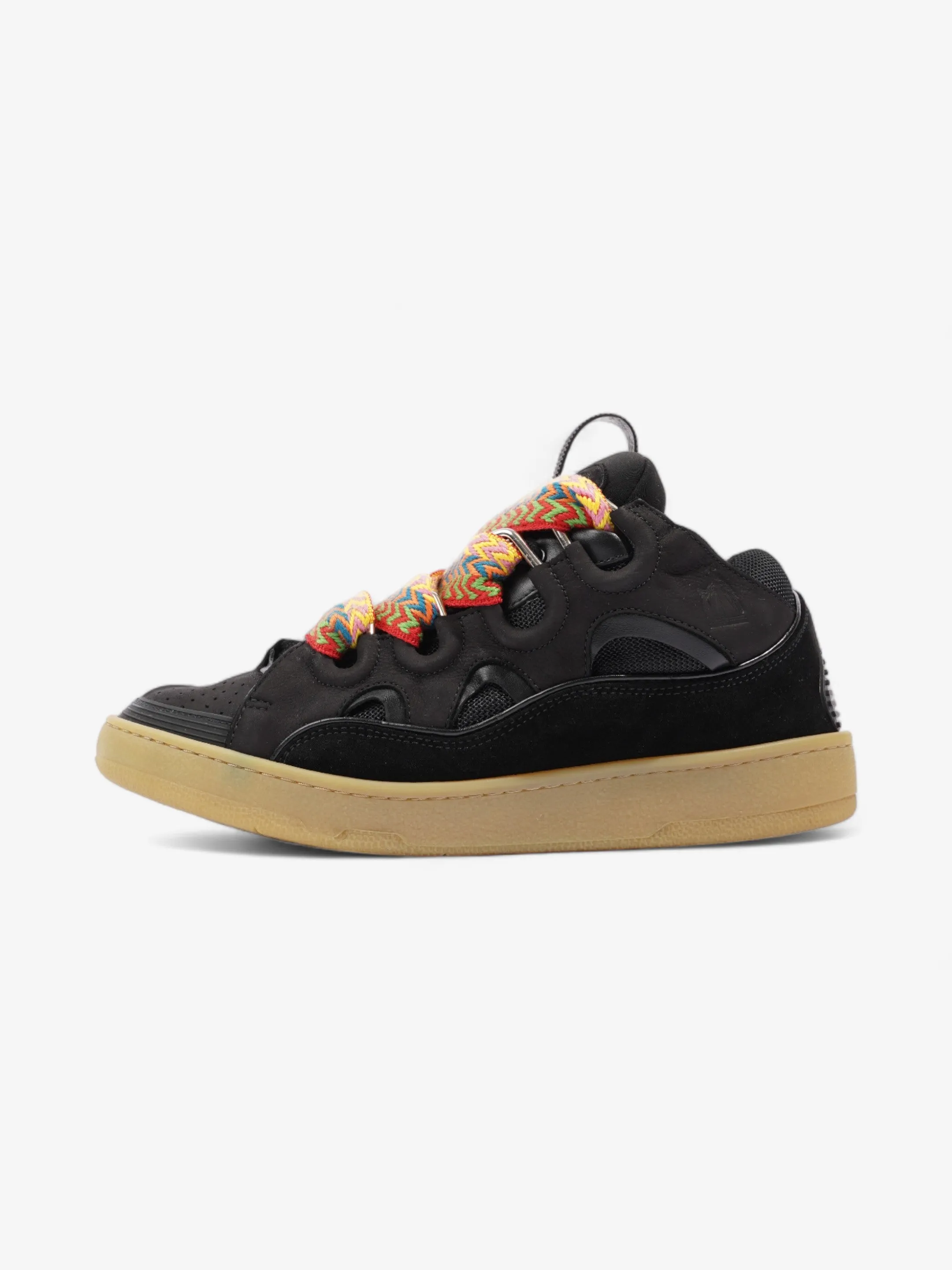 Lanvin Skate Sneakers Black / Multicolour Laces Calfskin Leather EU 43 UK 9