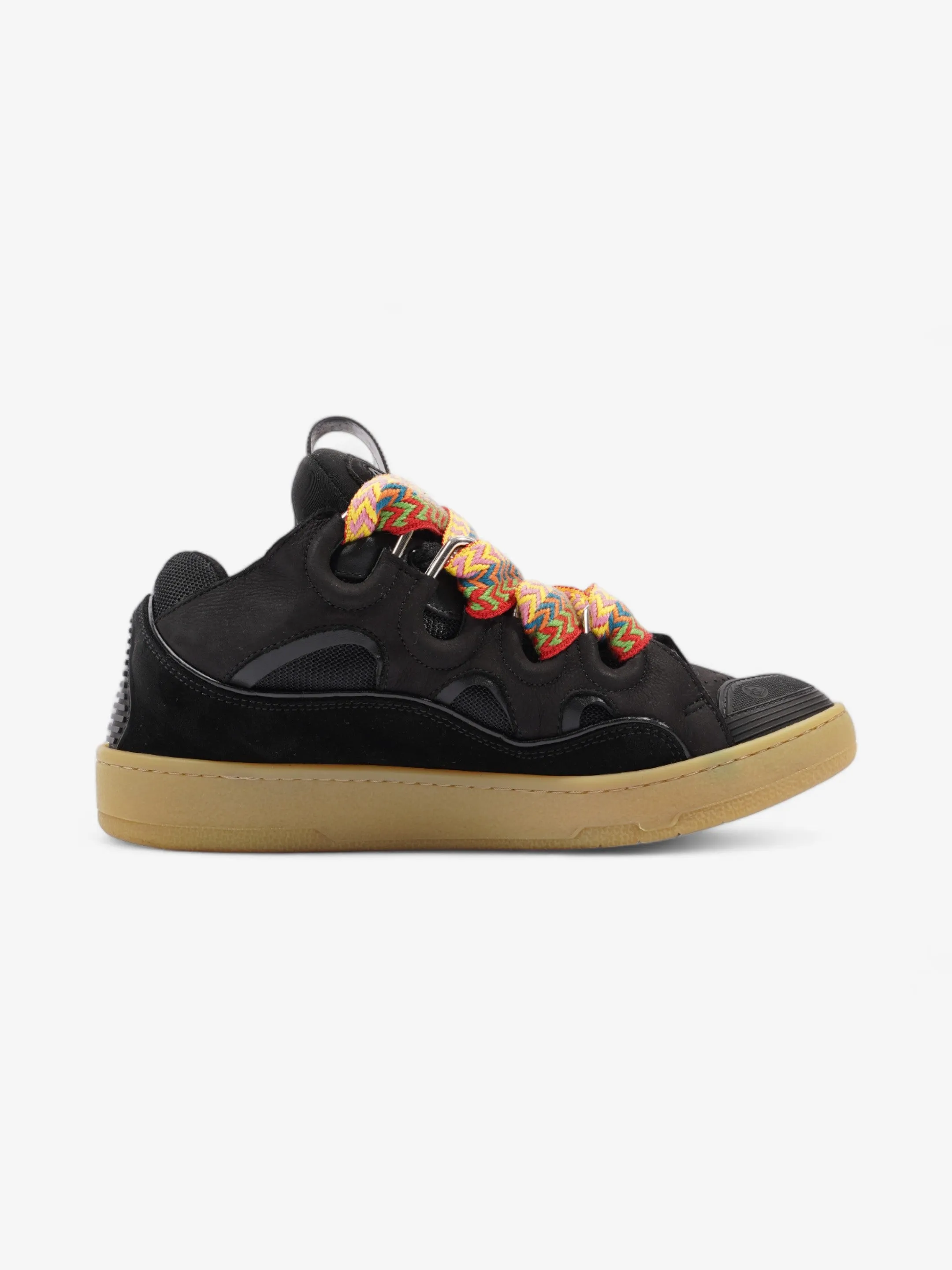 Lanvin Skate Sneakers Black / Multicolour Laces Calfskin Leather EU 43 UK 9