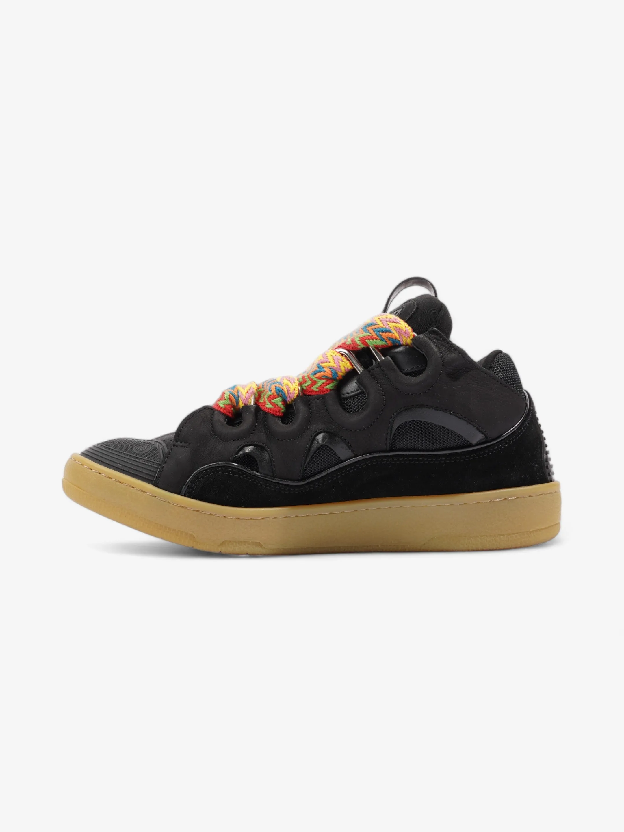 Lanvin Skate Sneakers Black / Multicolour Laces Calfskin Leather EU 43 UK 9