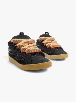 Lanvin Skate Sneakers Black / Multicolour Laces Calfskin Leather EU 43 UK 9