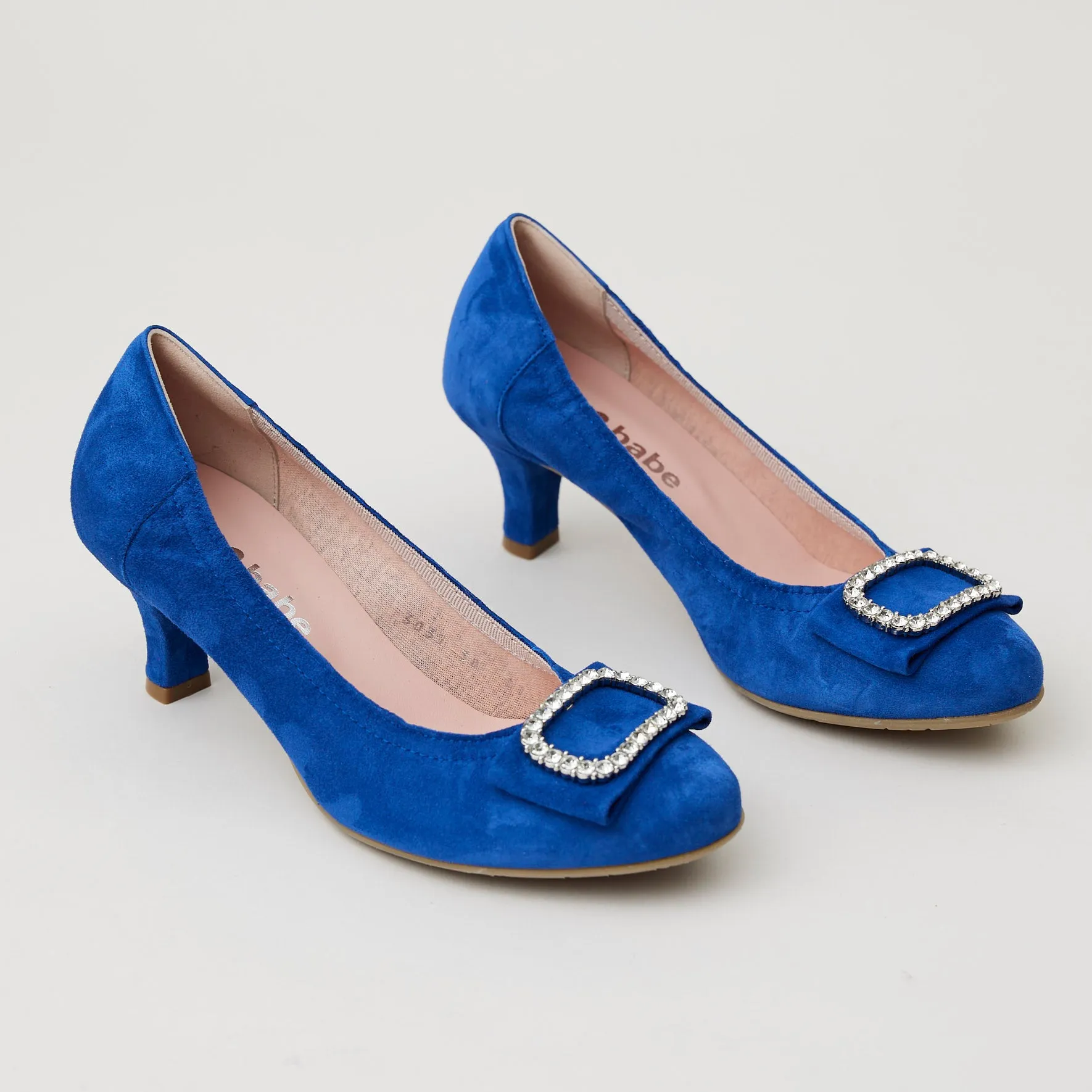 Le Babe Royal Blue Suede Kitten Heel Shoes