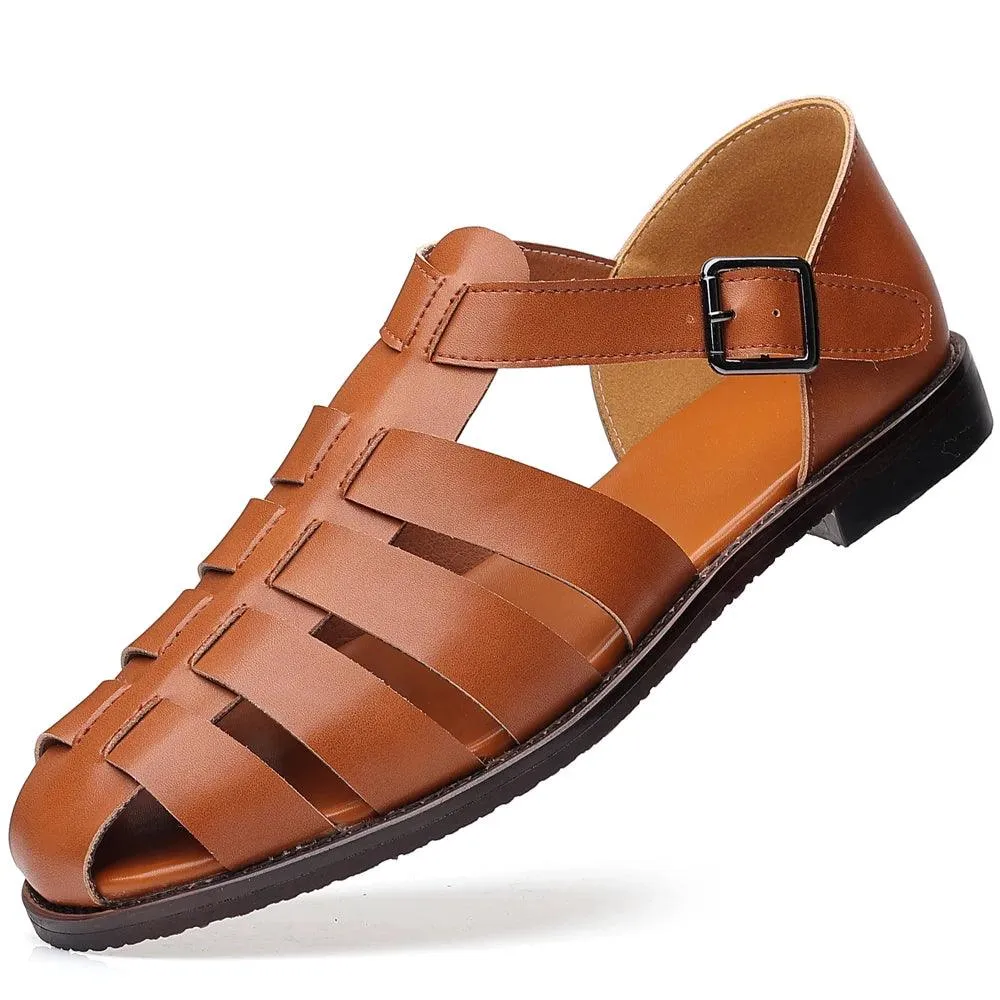 Men's Casual Shoes - Soft Leather Hollow Out Beach Sandals - TSS207